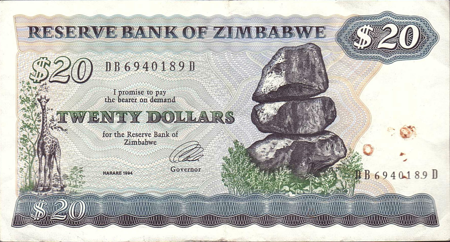 Zimbabwe 20 1994 VF P-4/d
